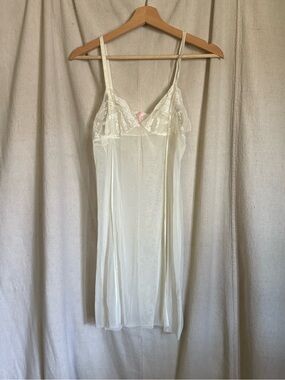 Sparkle & Fade Sheer Lace Slip in Ivory Cream